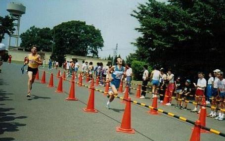 Gaijin look like beautiful sunflower in meadow of green grass and traffic cone>>>